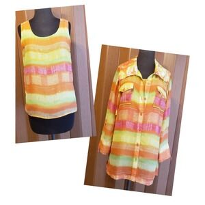 Nancy Bolen City Girl size small 2 piece tank and long sleeve set